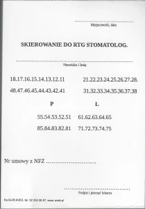 SKIEROWANIE DO RTG STOMATOLOG